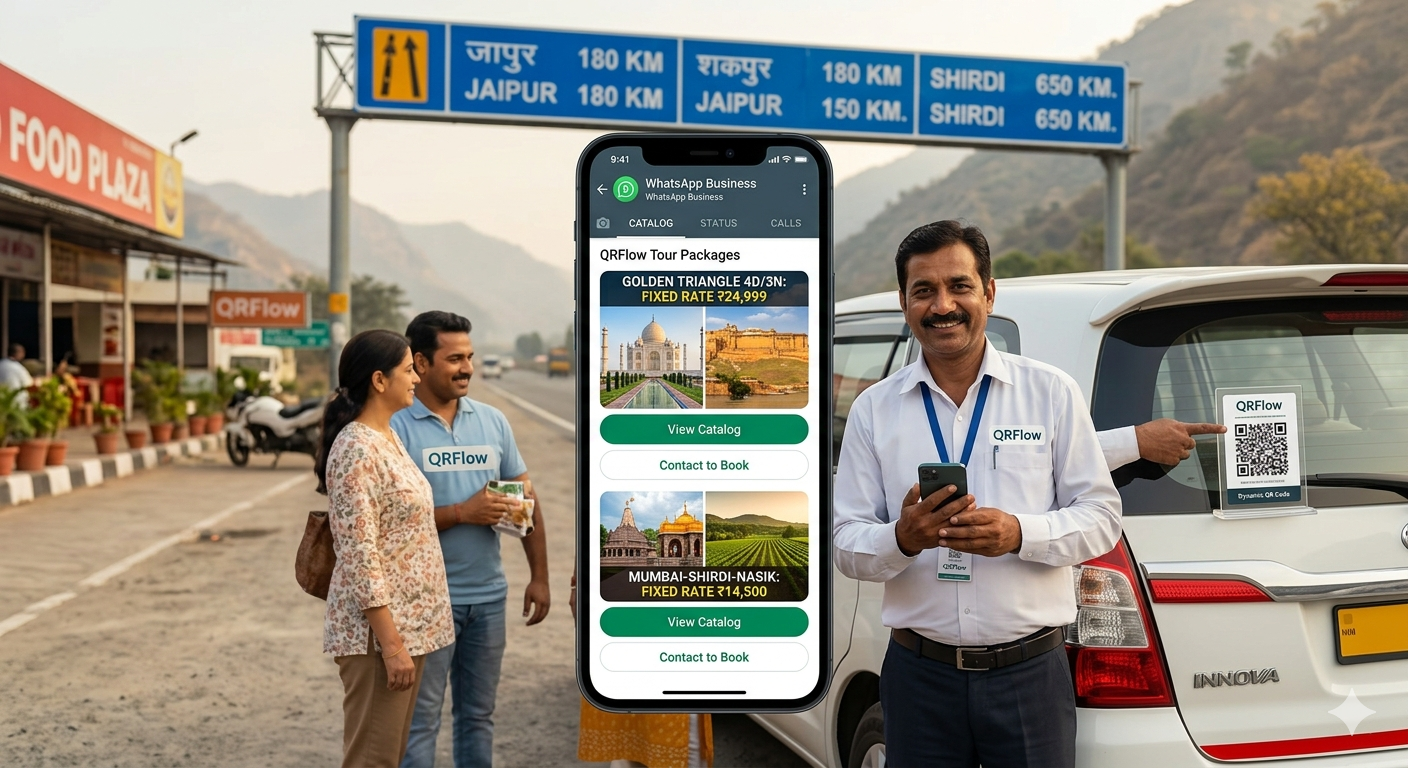 QR Code for Outstation Cab Operators: Scaling Fixed-Rate Tour Packages & WhatsApp Booking in India